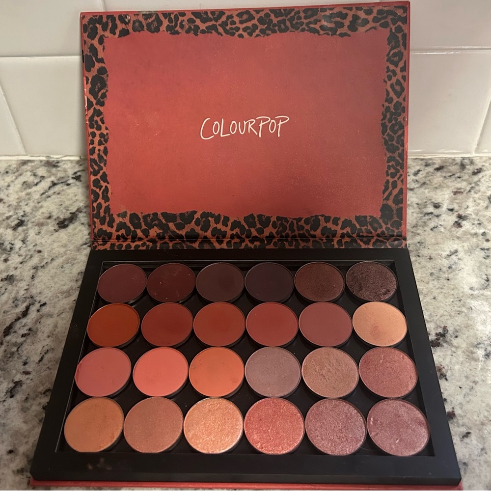 COLOURPOP 24 Pan Custom BURGUNDY BROWN Eyeshadow Palette Lot Set Eye Shadow